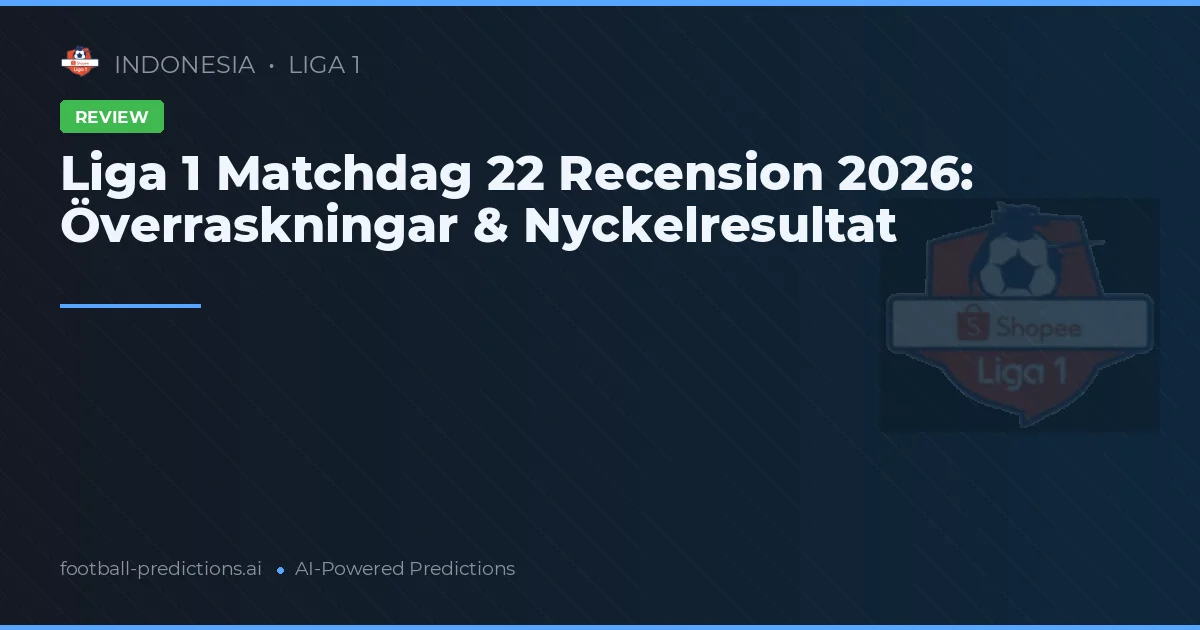 Liga 1 Matchdag 22 Recension 2026: Överraskningar & Nyckelresultat