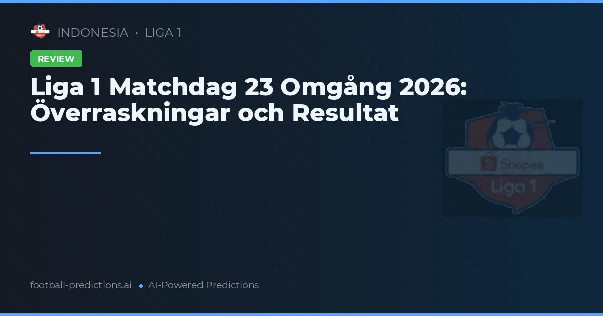 Liga 1 Matchdag 23 Omgång 2026: Överraskningar och Resultat