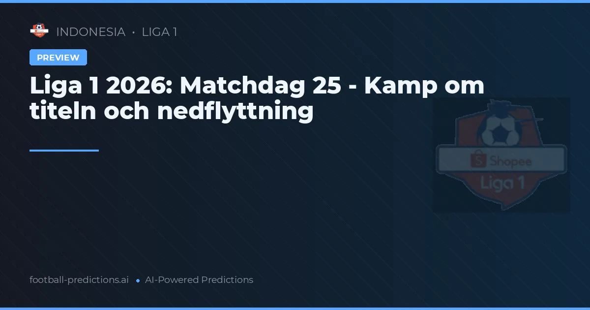 Liga 1 2026: Matchdag 25 - Kamp om titeln och nedflyttning