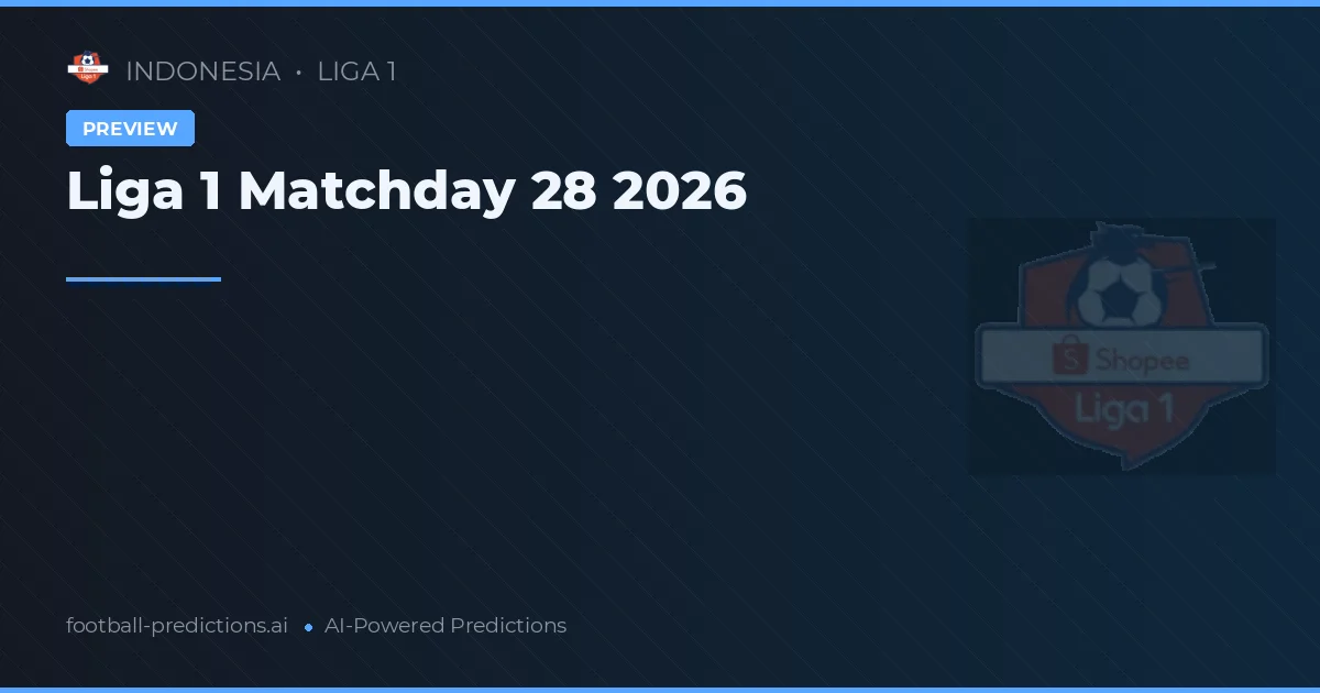 Liga 1 Matchday 28 2026