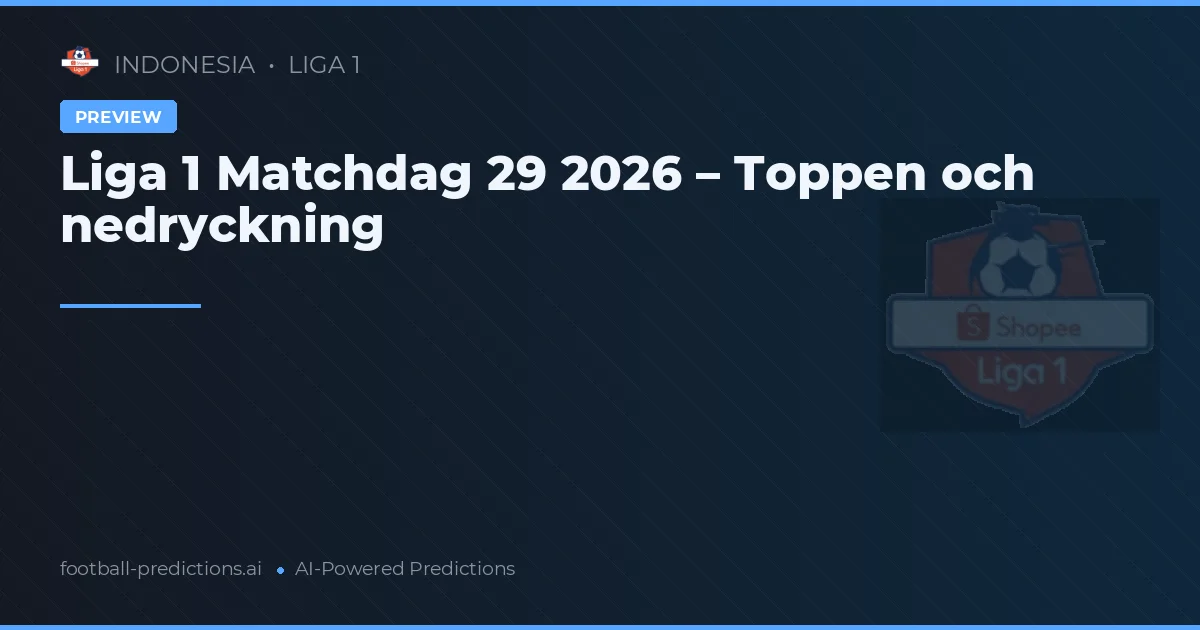 Liga 1 Matchdag 29 2026 – Toppen och nedryckning