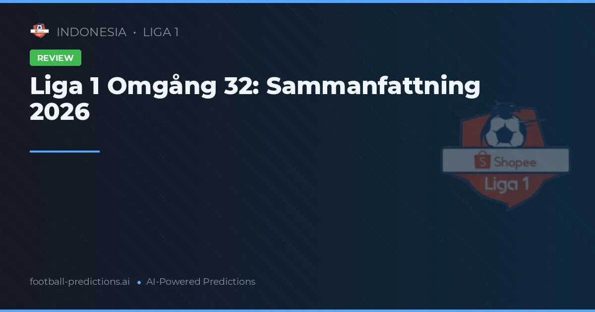 Liga 1 Omgång 32: Sammanfattning 2026