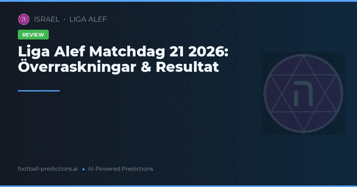 Liga Alef Matchdag 21 2026: Överraskningar & Resultat