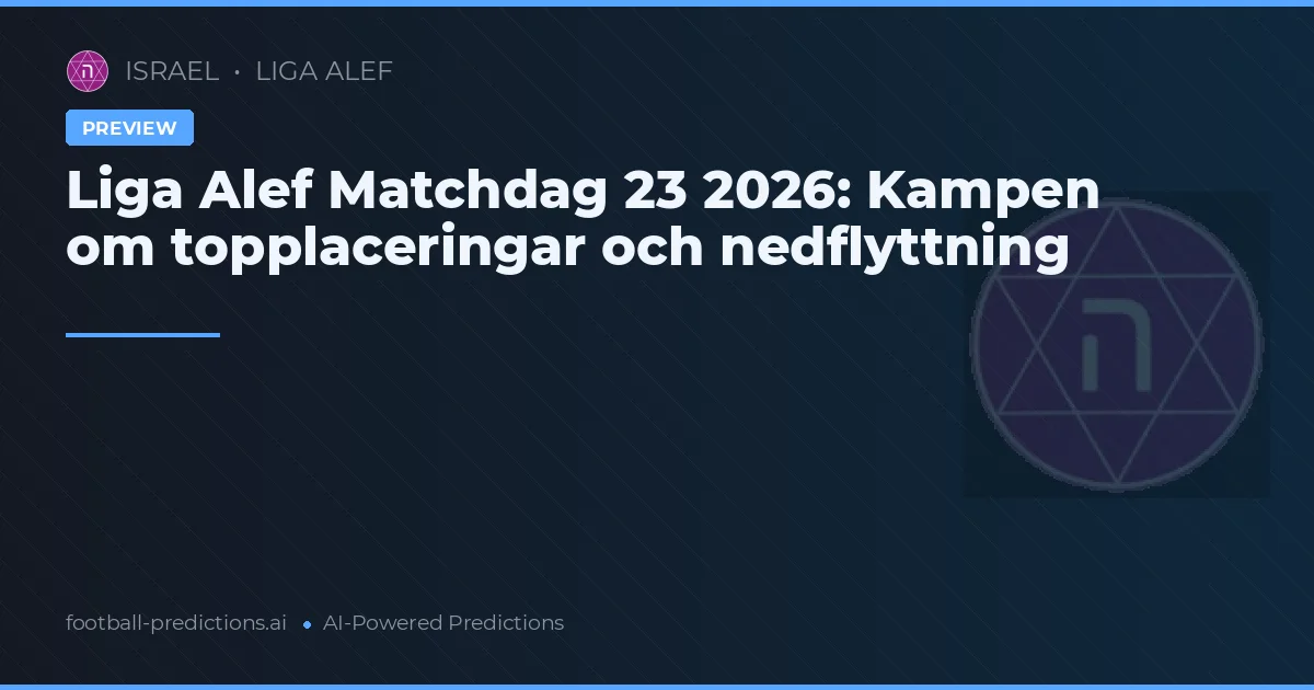 Liga Alef Matchdag 23 2026: Kampen om topplaceringar och nedflyttning