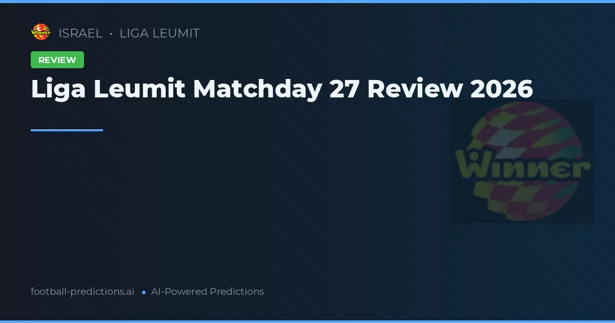 Liga Leumit Matchday 27 Review 2026