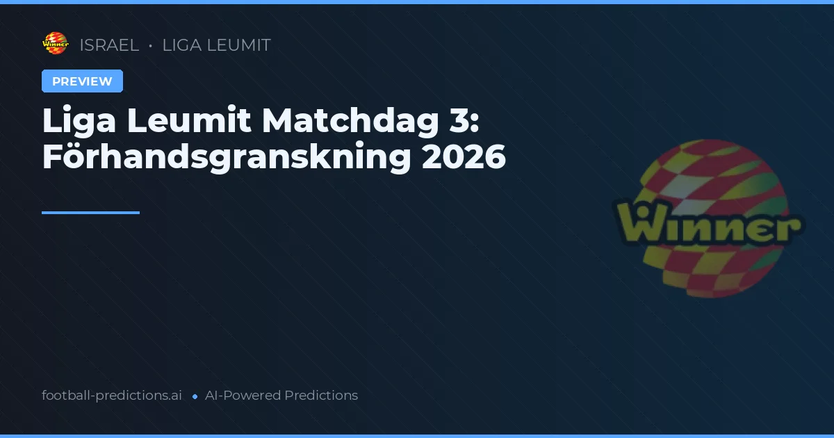 Liga Leumit Matchdag 3: Förhandsgranskning 2026