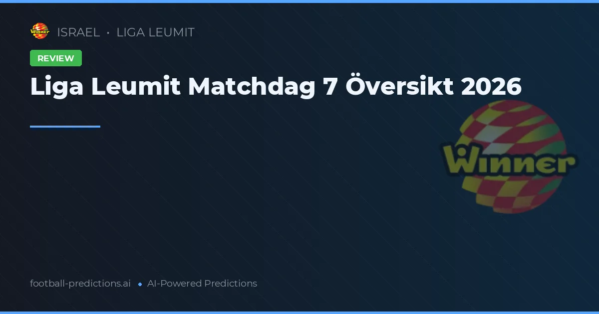 Liga Leumit Matchdag 7 Översikt 2026