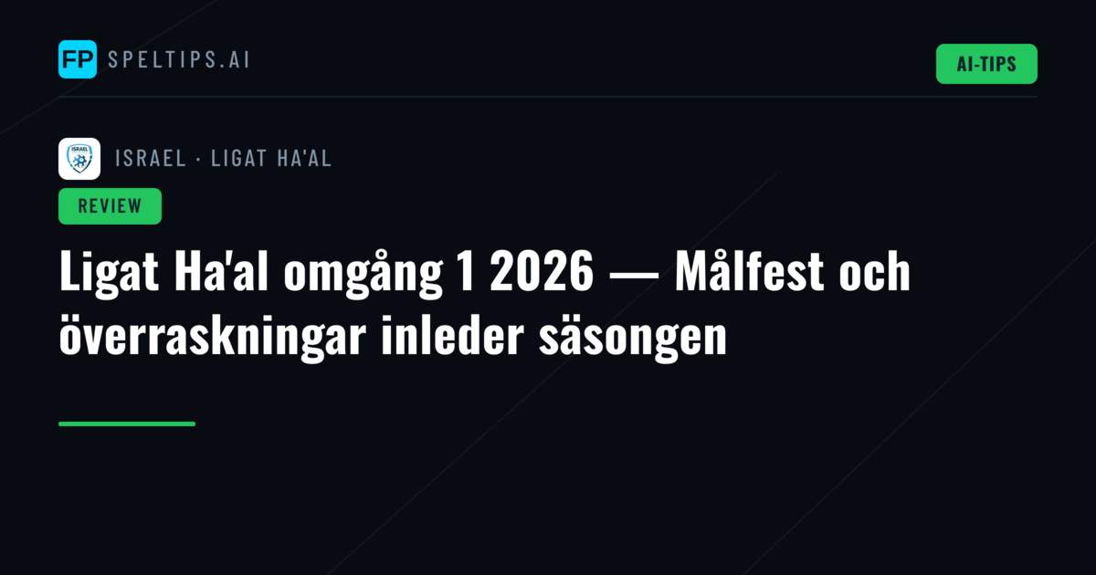 Ligat Ha'al omgång 1 2026 — Målfest och överraskningar inleder säsongen