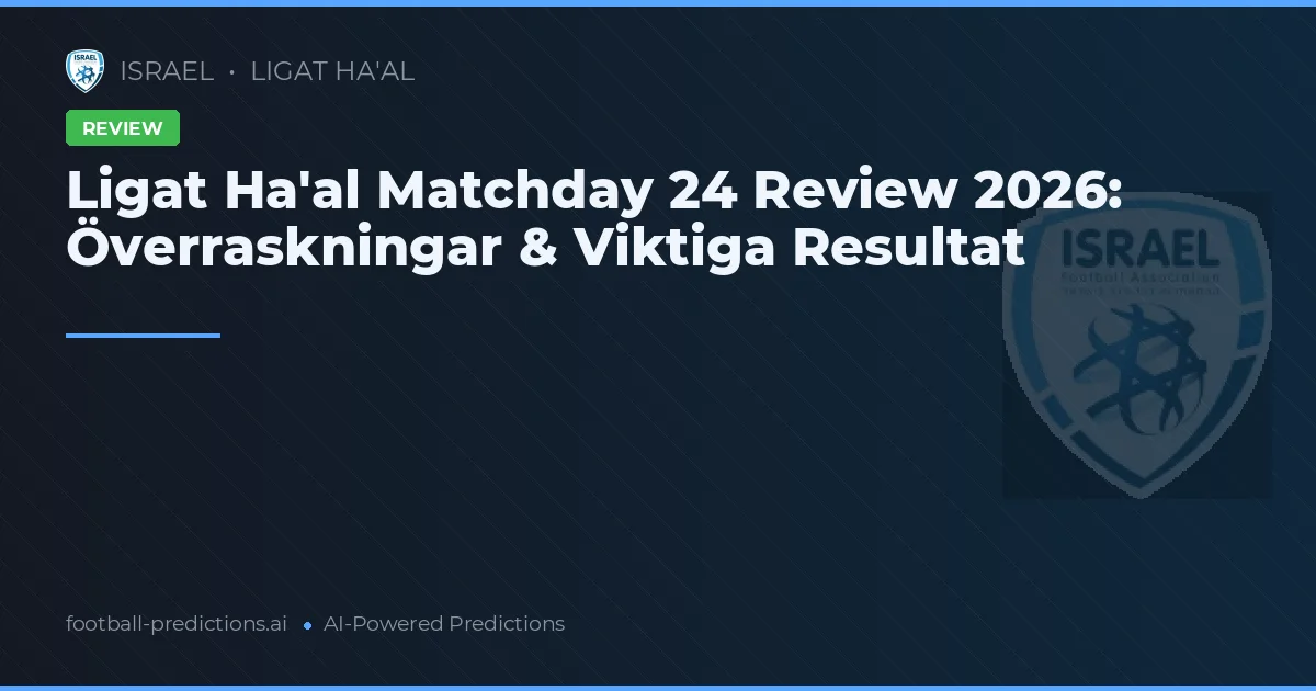 Ligat Ha'al Matchday 24 Review 2026: Överraskningar & Viktiga Resultat