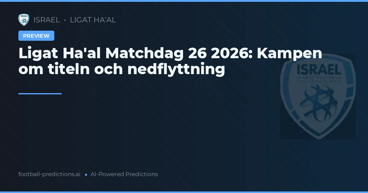 Ligat Ha'al Matchdag 26 2026: Kampen om titeln och nedflyttning