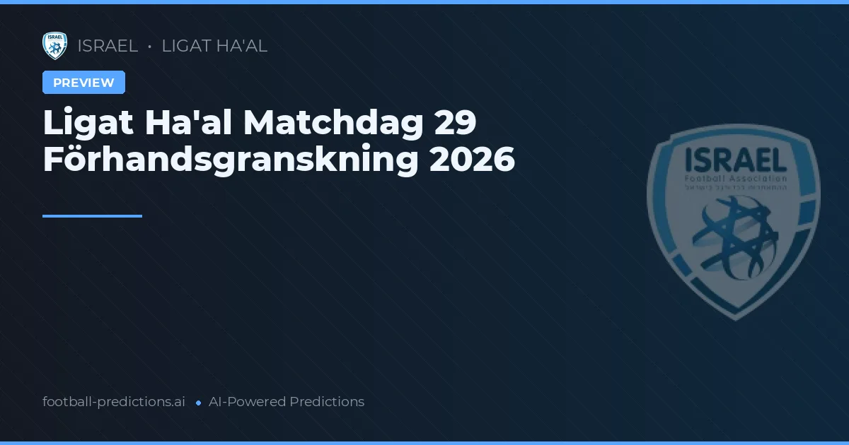 Ligat Ha'al Matchdag 29 Förhandsgranskning 2026