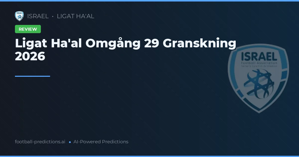 Ligat Ha'al Omgång 29 Granskning 2026