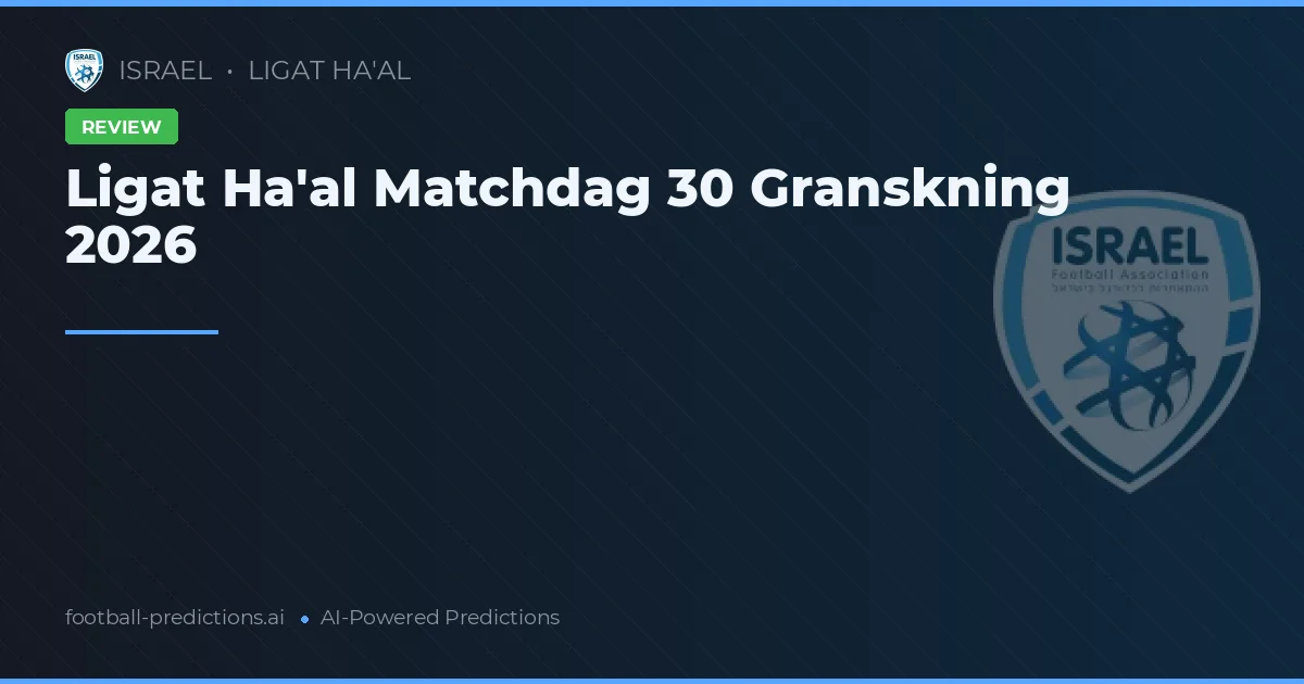 Ligat Ha'al Matchdag 30 Granskning 2026