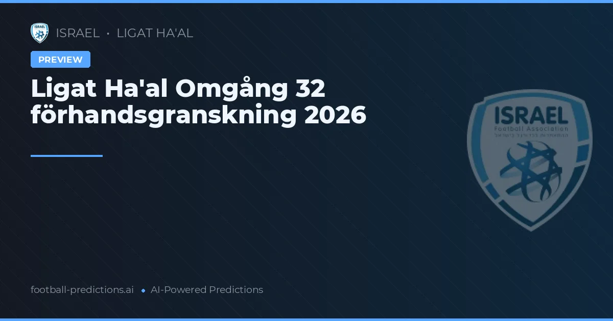 Ligat Ha'al Omgång 32 förhandsgranskning 2026