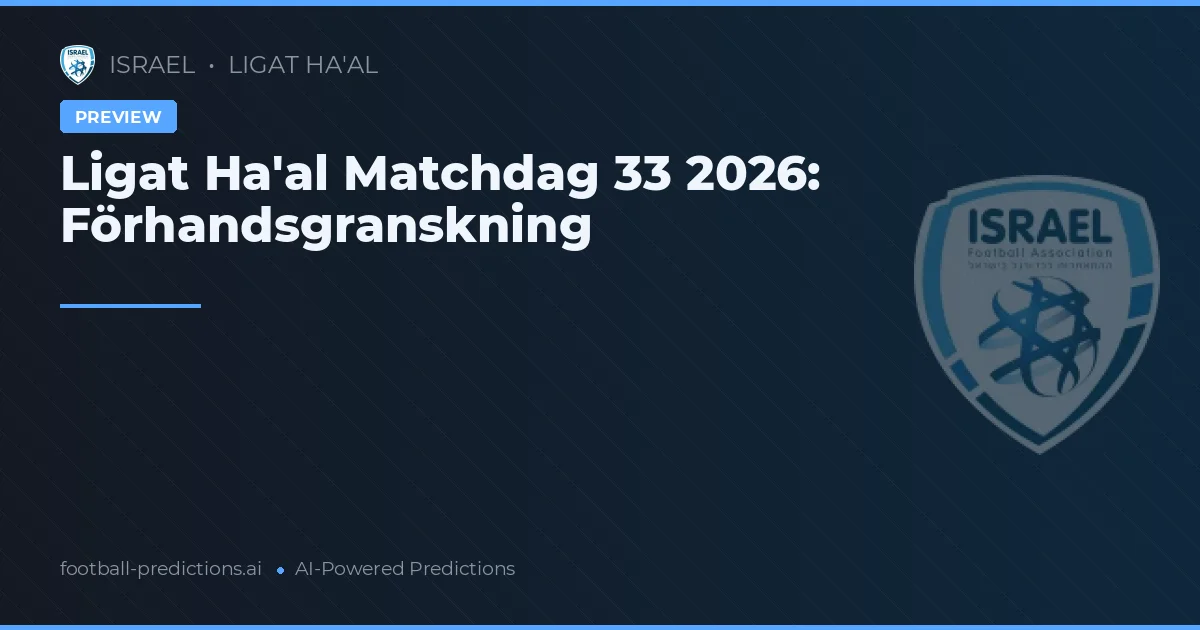 Ligat Ha'al Matchdag 33 2026: Förhandsgranskning