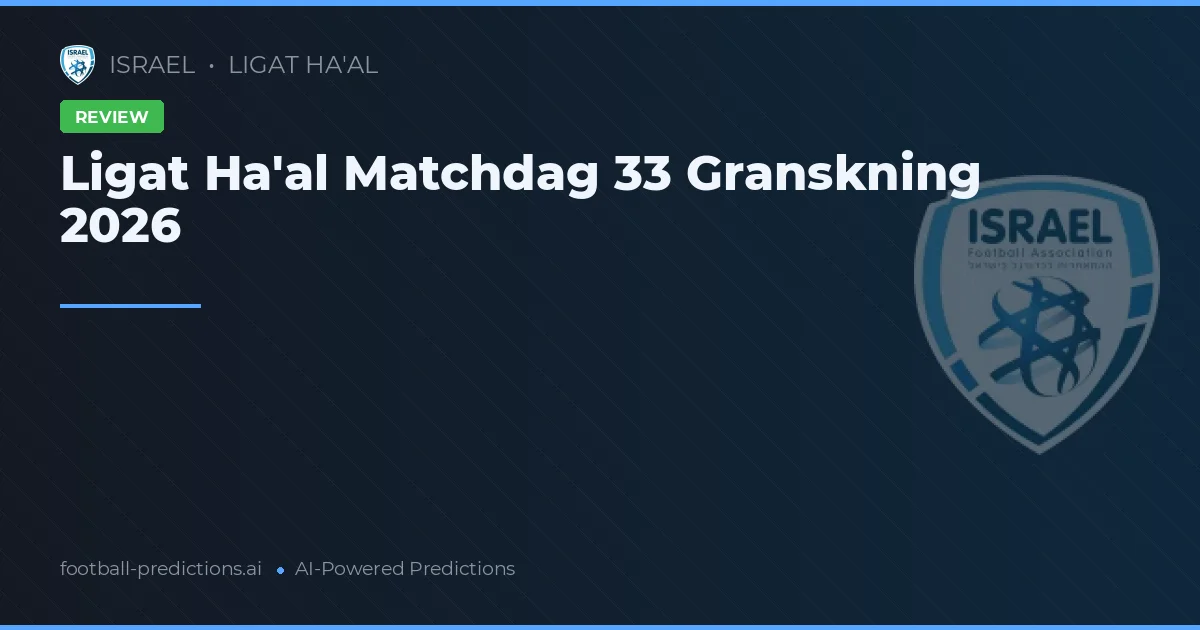 Ligat Ha'al Matchdag 33 Granskning 2026