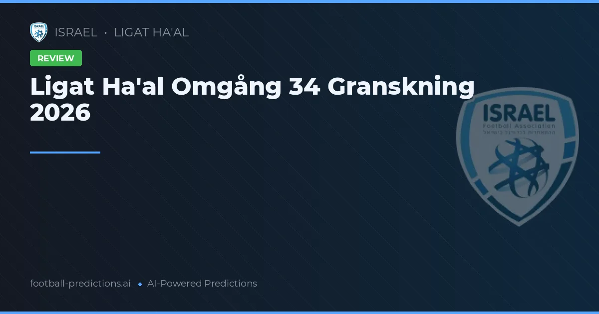 Ligat Ha'al Omgång 34 Granskning 2026