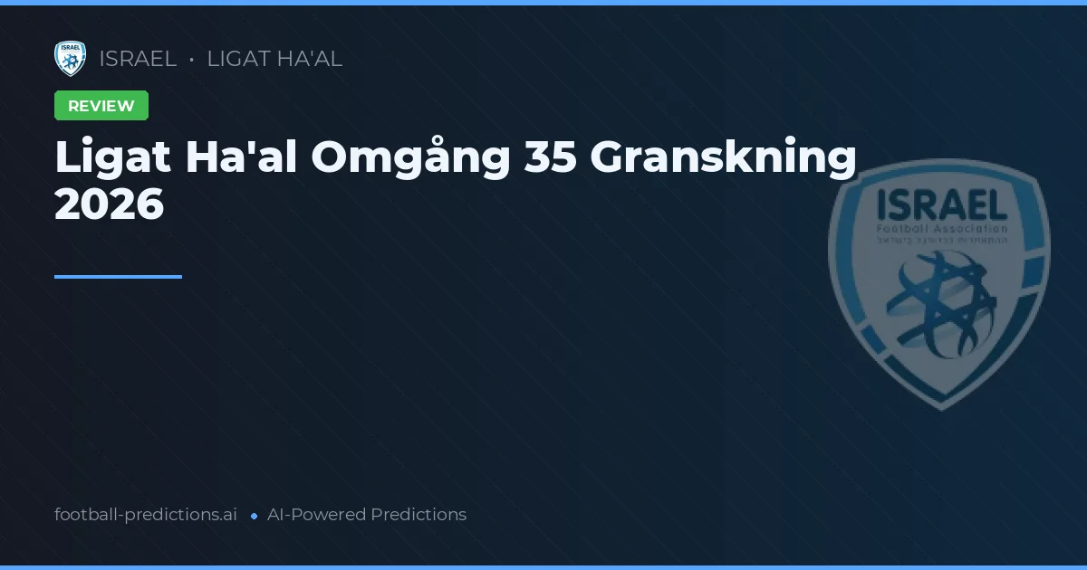 Ligat Ha'al Omgång 35 Granskning 2026