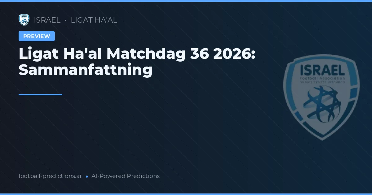 Ligat Ha'al Matchdag 36 2026: Sammanfattning