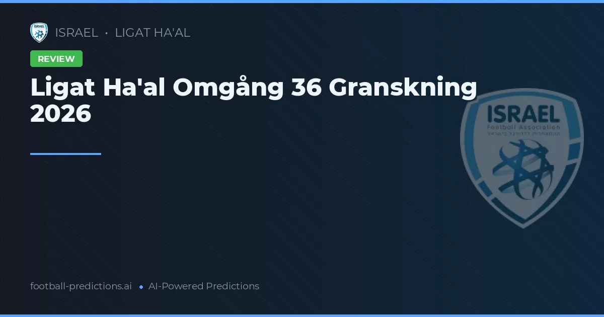 Ligat Ha'al Omgång 36 Granskning 2026
