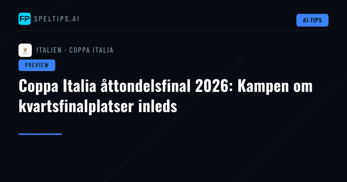 Coppa Italia åttondelsfinal 2026: Kampen om kvartsfinalplatser inleds