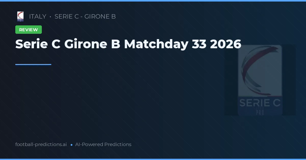 Serie C Girone B Matchday 33 2026