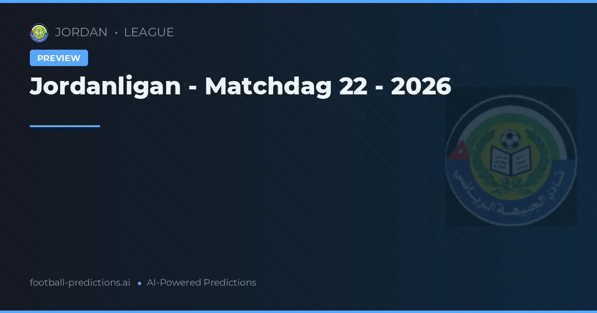Jordanligan - Matchdag 22 - 2026