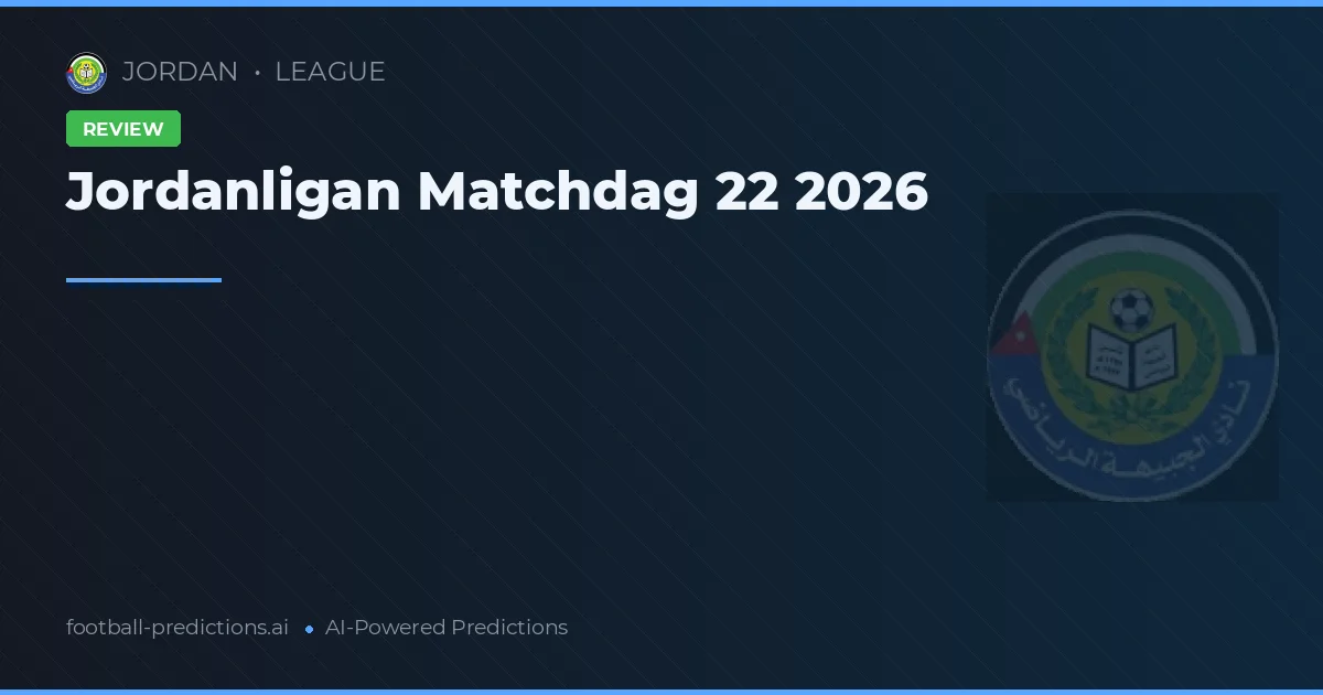 Jordanligan Matchdag 22 2026