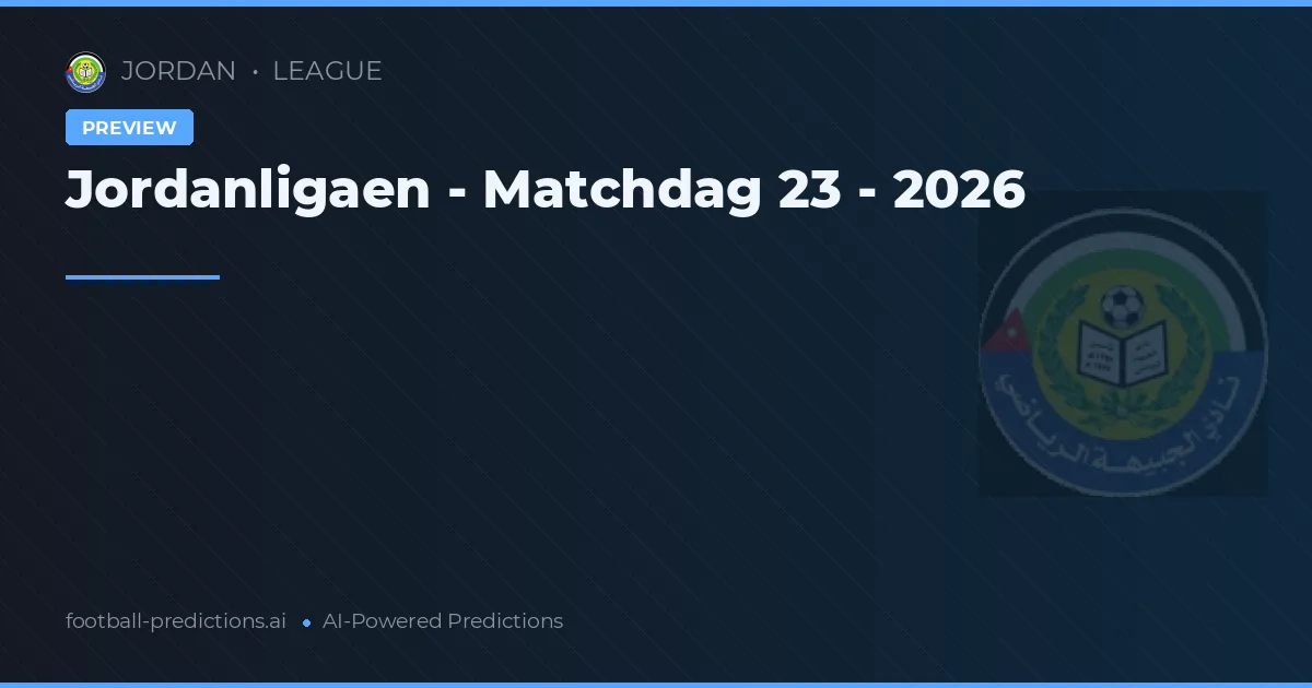 Jordanligaen - Matchdag 23 - 2026
