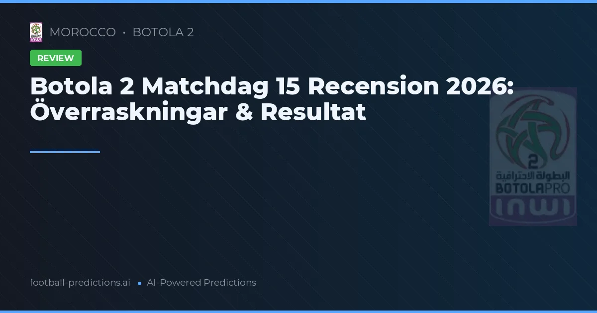 Botola 2 Matchdag 15 Recension 2026: Överraskningar & Resultat