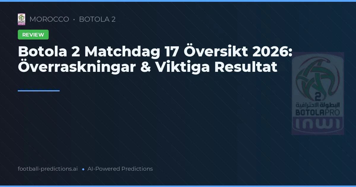 Botola 2 Matchdag 17 Översikt 2026: Överraskningar & Viktiga Resultat