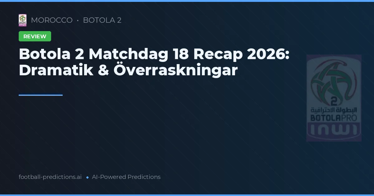 Botola 2 Matchdag 18 Recap 2026: Dramatik & Överraskningar