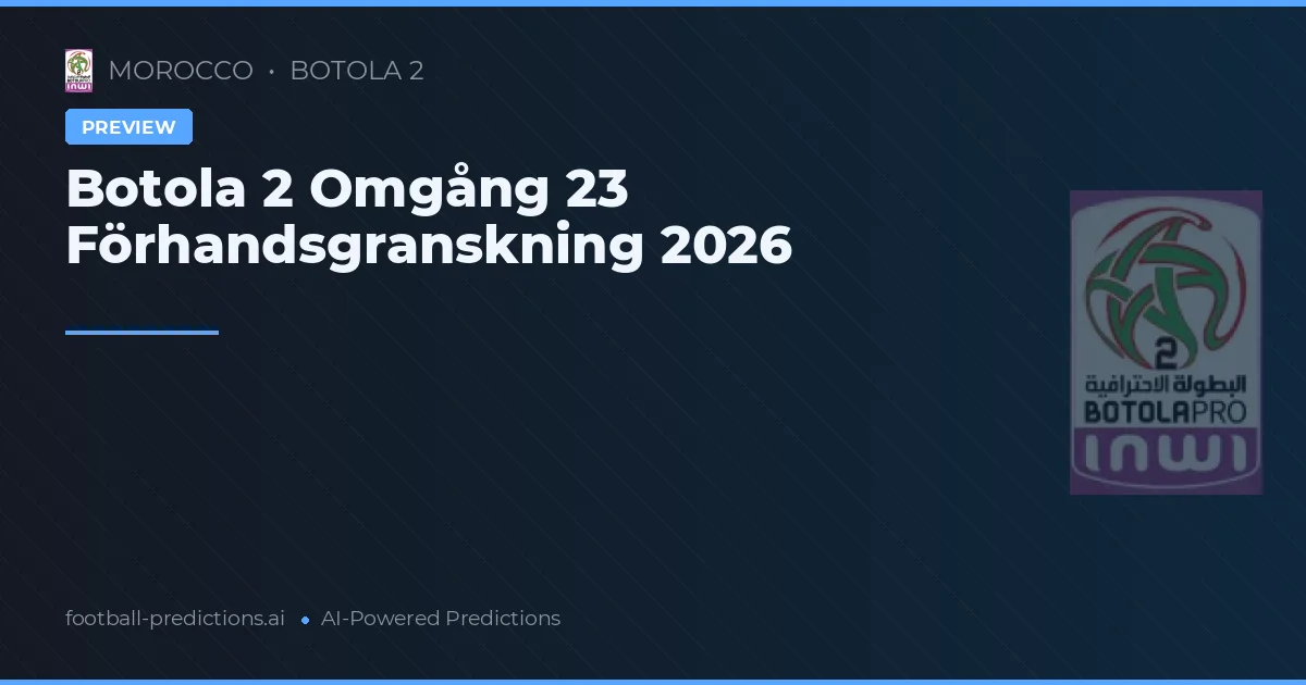 Botola 2 Omgång 23 Förhandsgranskning 2026
