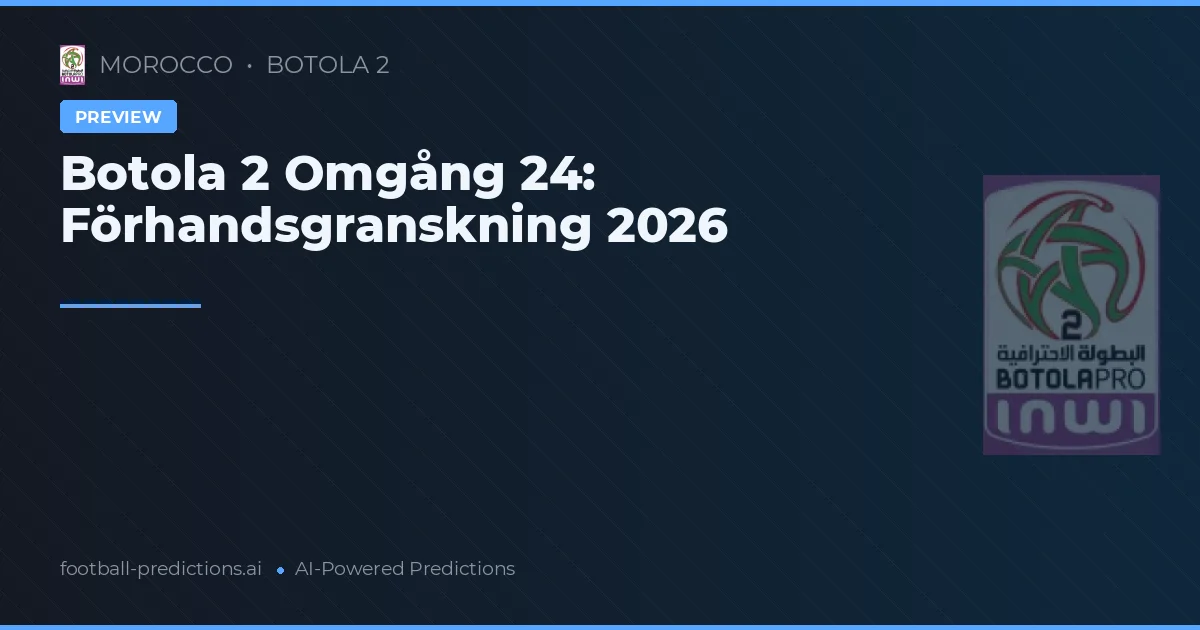Botola 2 Omgång 24: Förhandsgranskning 2026