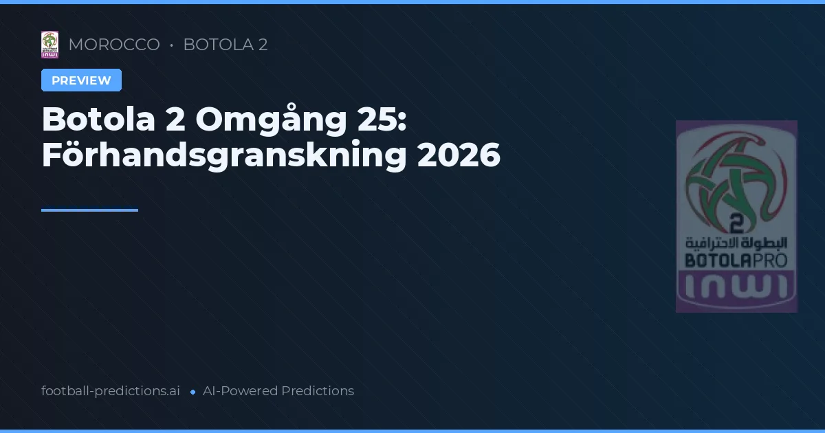 Botola 2 Omgång 25: Förhandsgranskning 2026