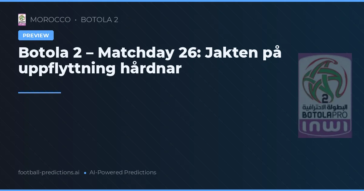 Botola 2 – Matchday 26: Jakten på uppflyttning hårdnar