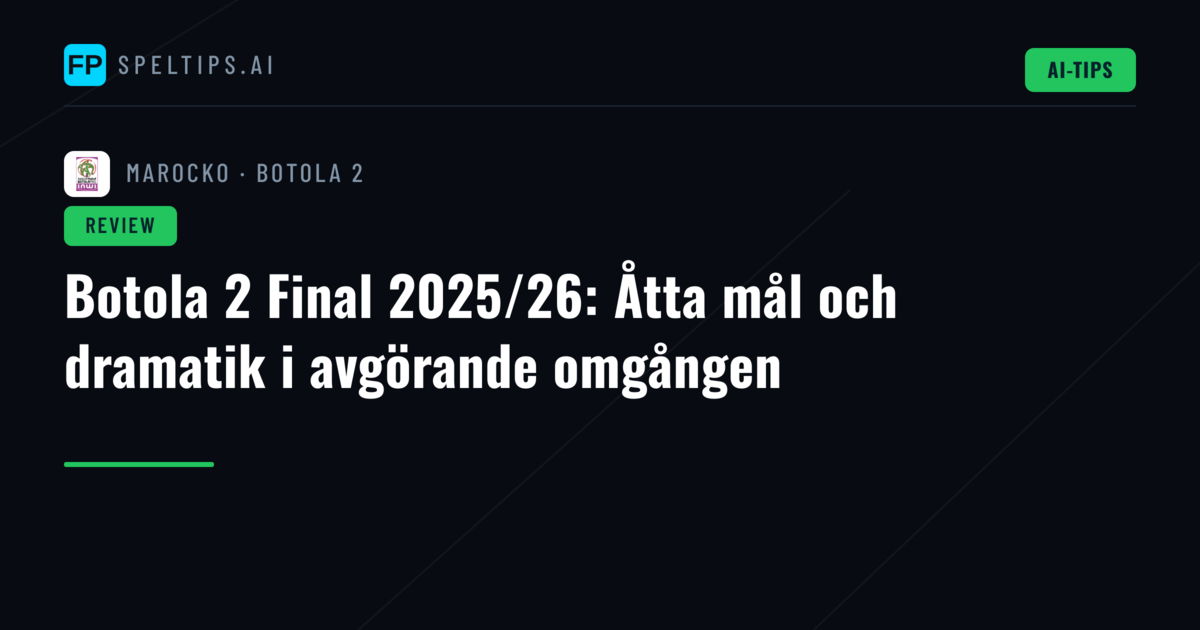 Botola 2 Final 2025/26: Åtta mål och dramatik i avgörande omgången