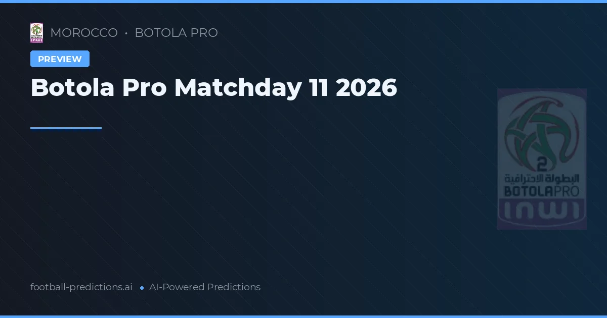 Botola Pro Matchday 11 2026