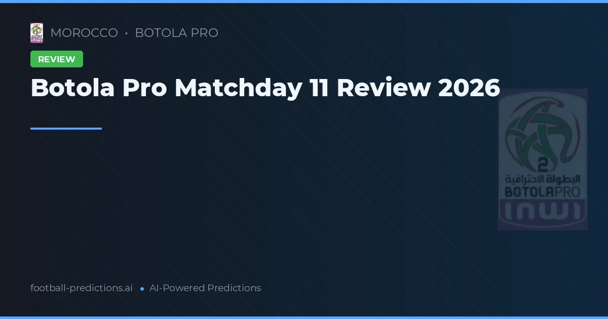 Botola Pro Matchday 11 Review 2026