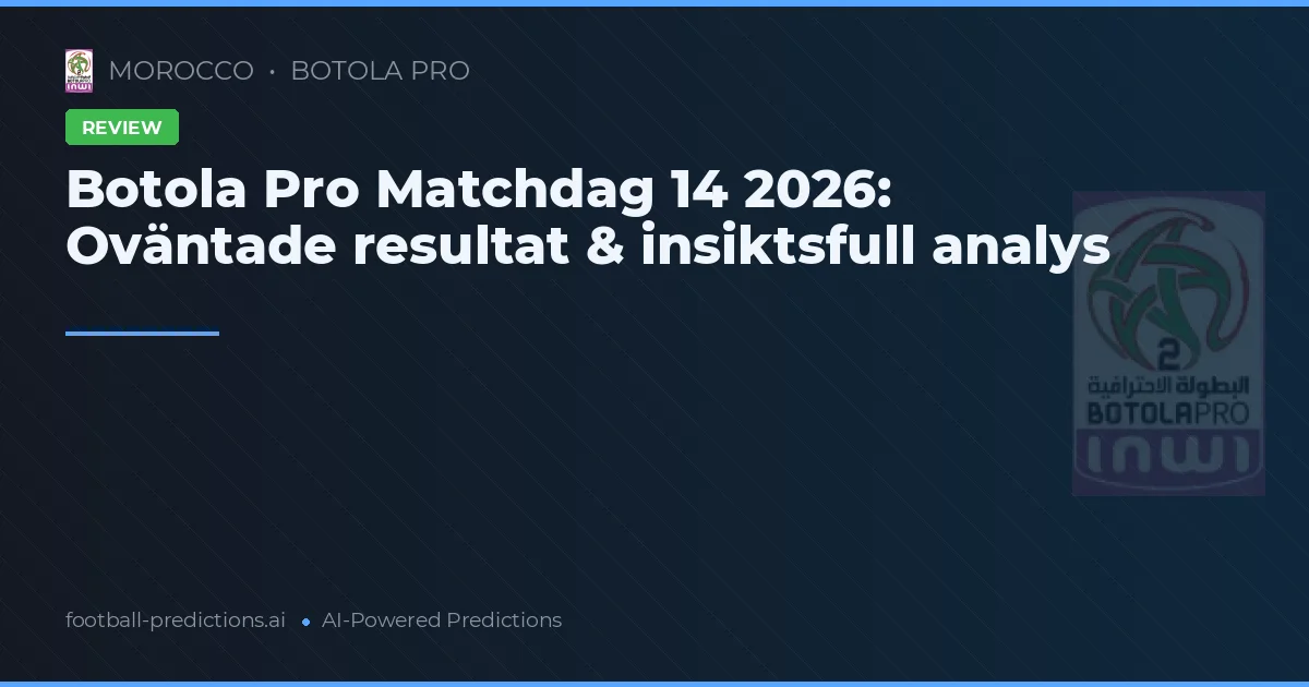 Botola Pro Matchdag 14 2026: Oväntade resultat & insiktsfull analys