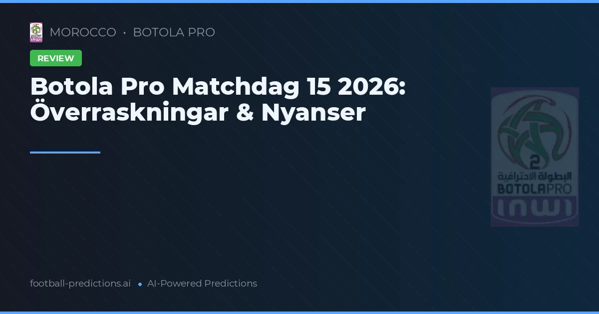 Botola Pro Matchdag 15 2026: Överraskningar & Nyanser