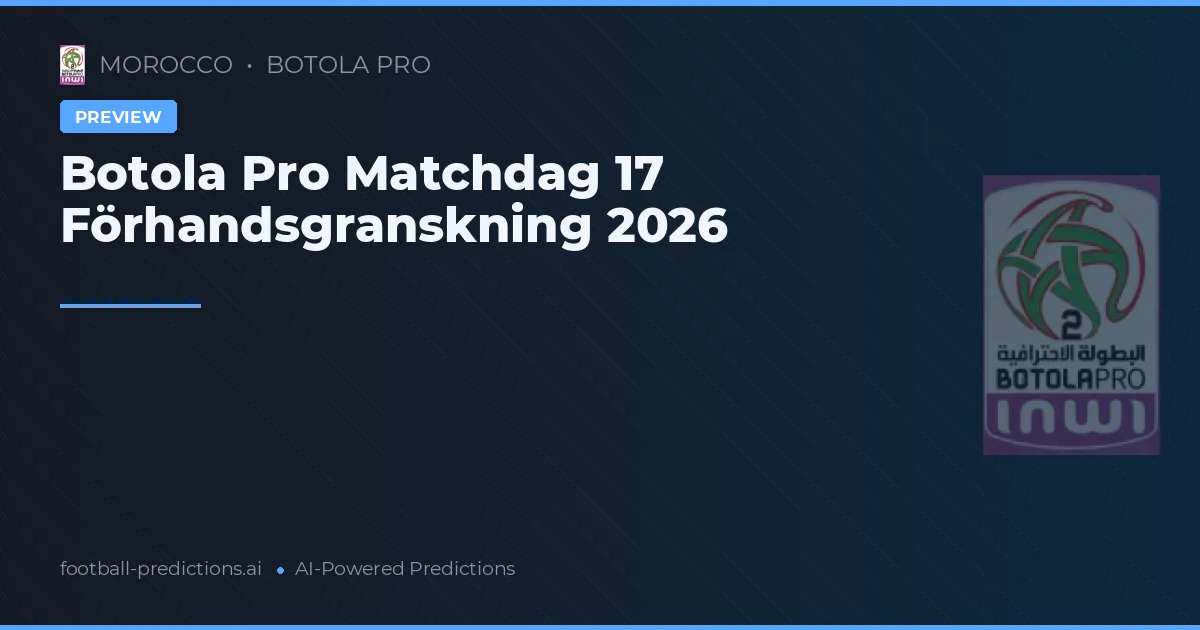Botola Pro Matchdag 17 Förhandsgranskning 2026