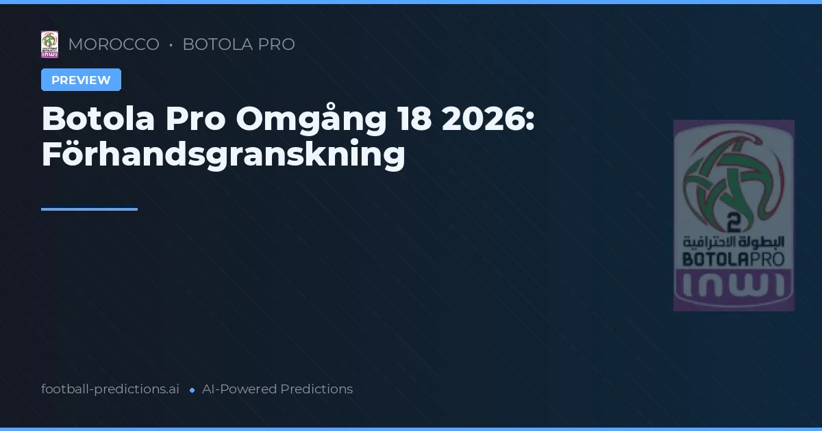 Botola Pro Omgång 18 2026: Förhandsgranskning