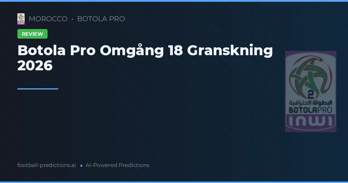 Botola Pro Omgång 18 Granskning 2026