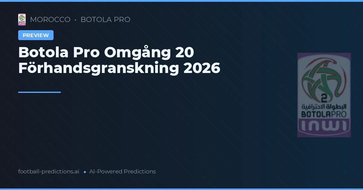 Botola Pro Omgång 20 Förhandsgranskning 2026