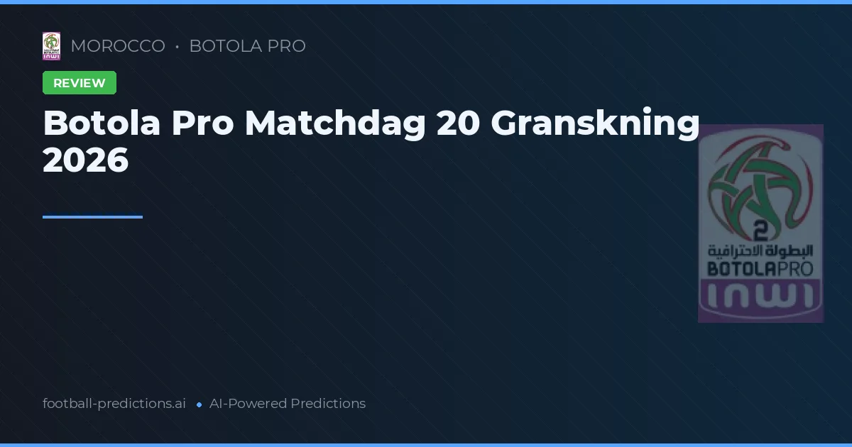 Botola Pro Matchdag 20 Granskning 2026