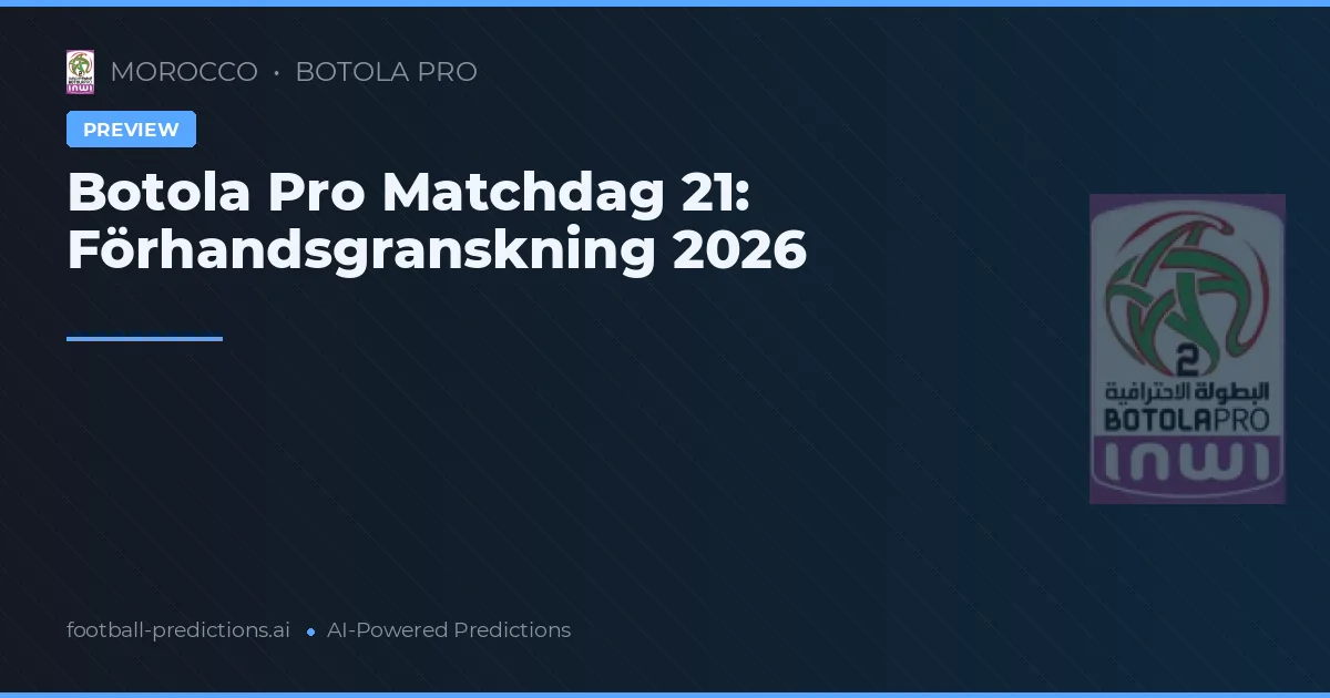 Botola Pro Matchdag 21: Förhandsgranskning 2026
