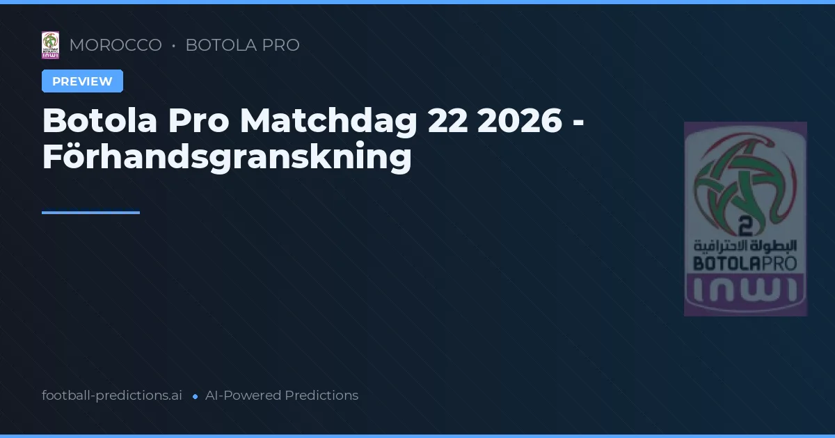 Botola Pro Matchdag 22 2026 - Förhandsgranskning