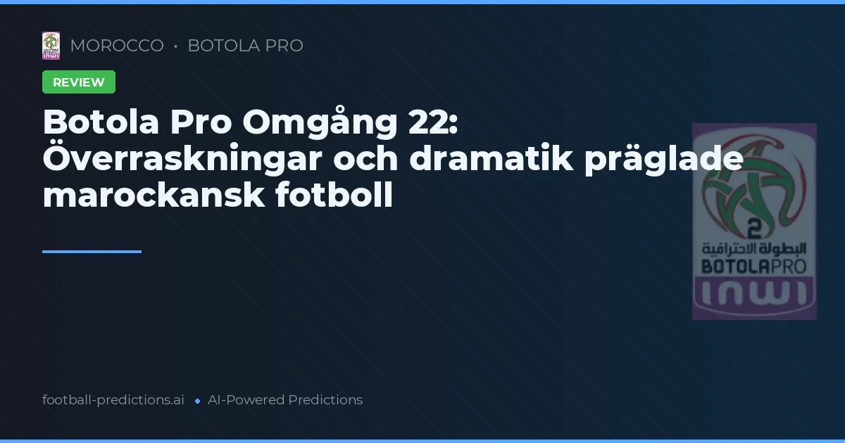Botola Pro Omgång 22: Överraskningar och dramatik präglade marockansk fotboll