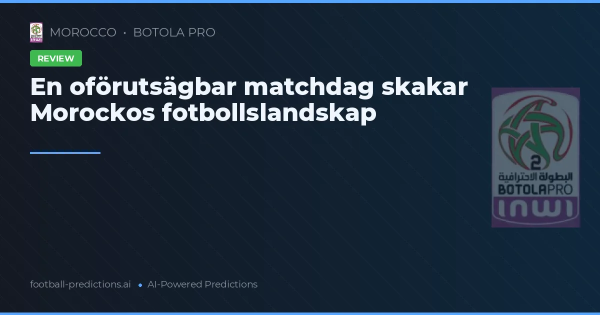 En oförutsägbar matchdag skakar Morockos fotbollslandskap